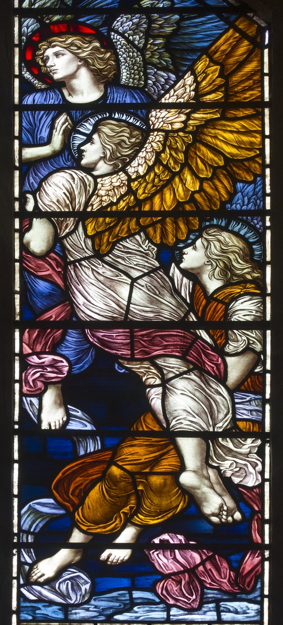 Buckland, St Mary, James Powell & Sons, Henry Holiday, The Barcote Chapel, Praising Angels, 1889 af Henry Holiday