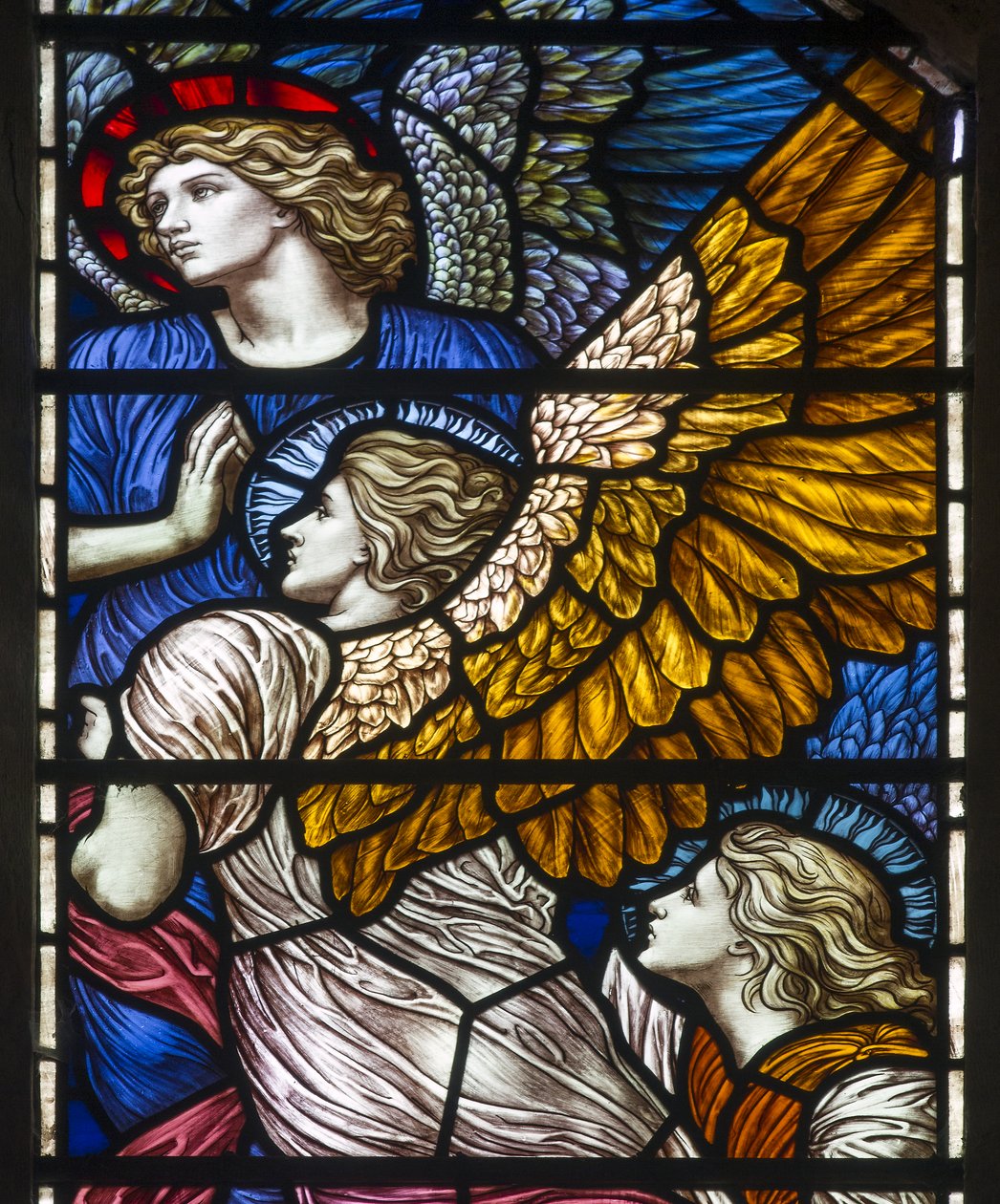 Buckland, St Mary, James Powell & Sons, Henry Holiday, The Barcote Chapel, Praising Angels, 1889 af Henry Holiday