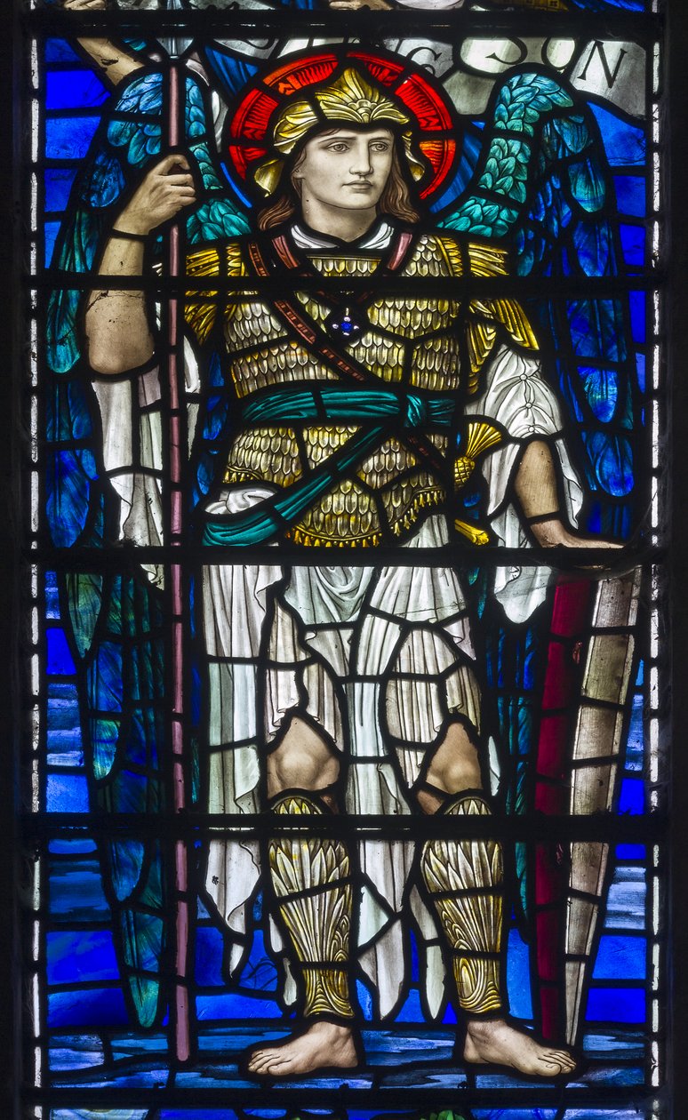 Buckland, St. Mary, Lowndes & Drury, Henry Holiday, Ærkeenglen St. Michael, 1918 af Henry Holiday