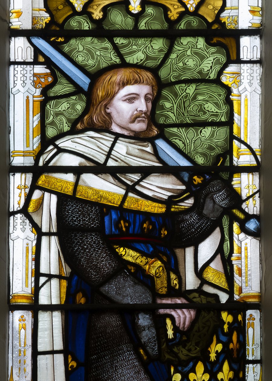 Cambridge, Trinity College, Heaton Butler & Bayne, Henry Holiday, Ludovicus, 1870, tilpasset fra Carl Almquist af Henry Holiday