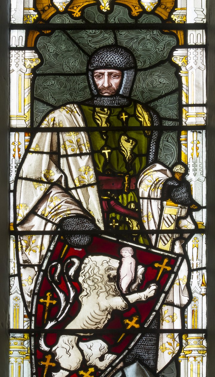 Cambridge, Trinity College, Heaton Butler & Bayne, Henry Holiday, Simon de Montfort, 1870, tilpasset fra Carl Almquist af Henry Holiday