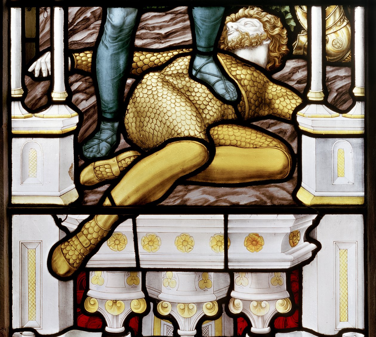 David og Goliat, detalje, 1881-83 (glasmaleri) af Henry Holiday