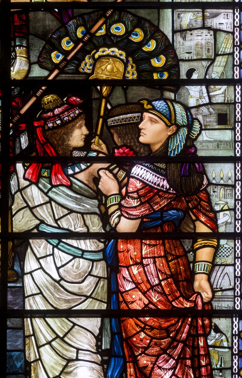 Durham Cathedral, Holday Workshop, Henry Holiday, Moses forlader Faraos hof, detalje, 1895 af Henry Holiday