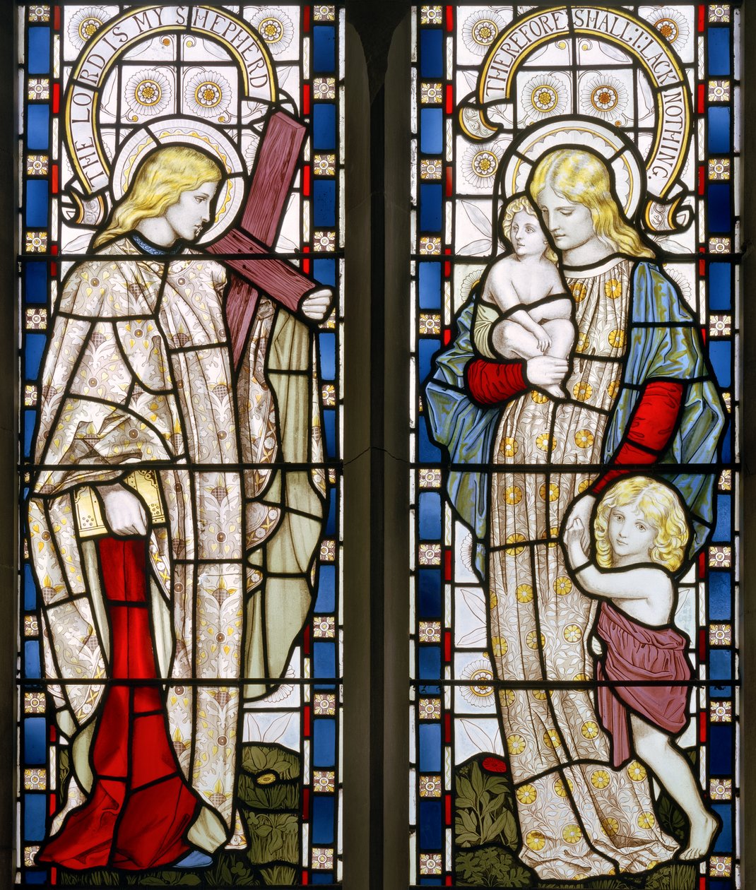 Faith and Charity, 1871 (farvet glas) af Henry Holiday