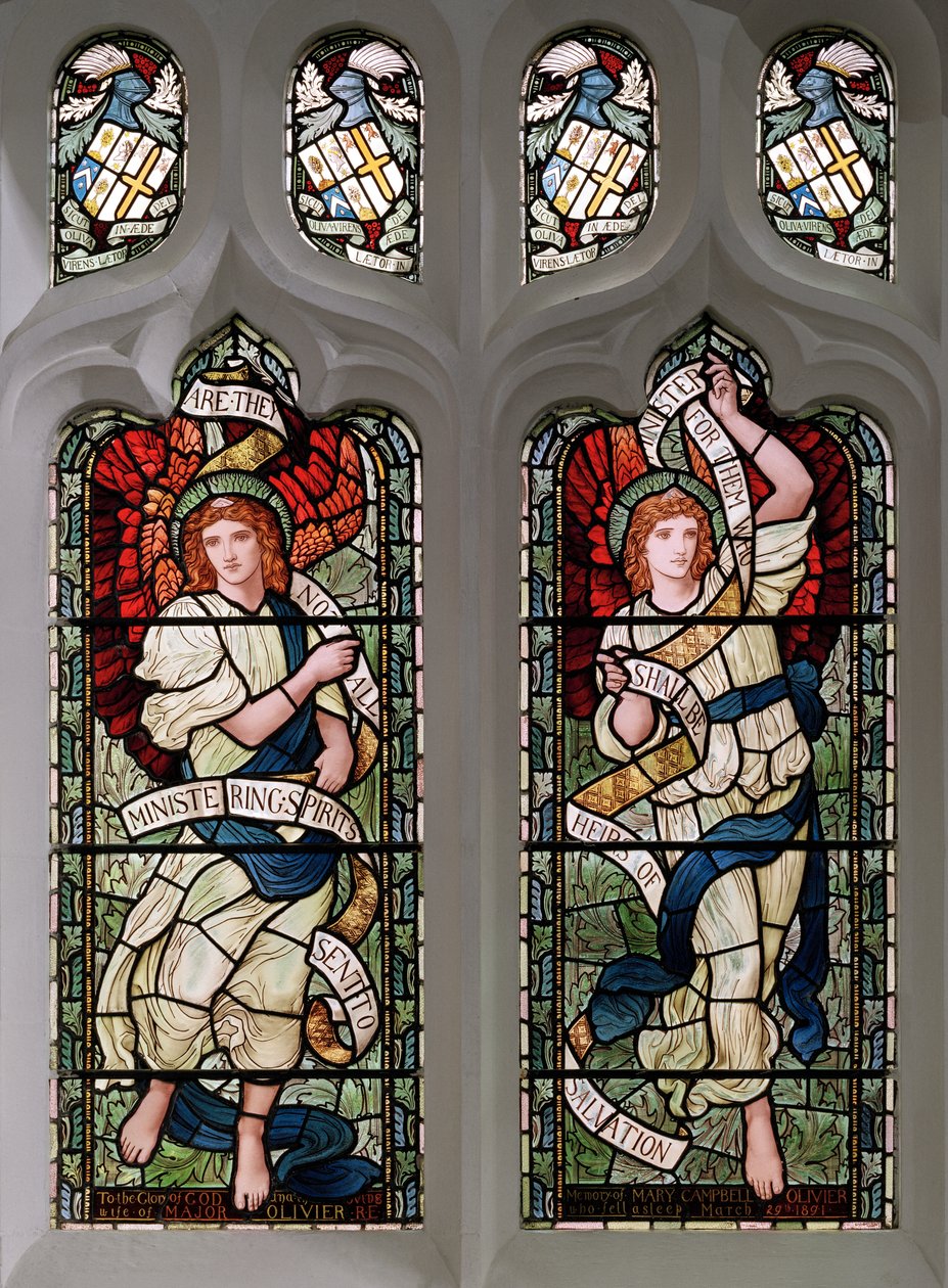 Grasmere, St. Oswald, James Powell & Sons, Henry Holiday, Ministering Angels, 1893 af Henry Holiday