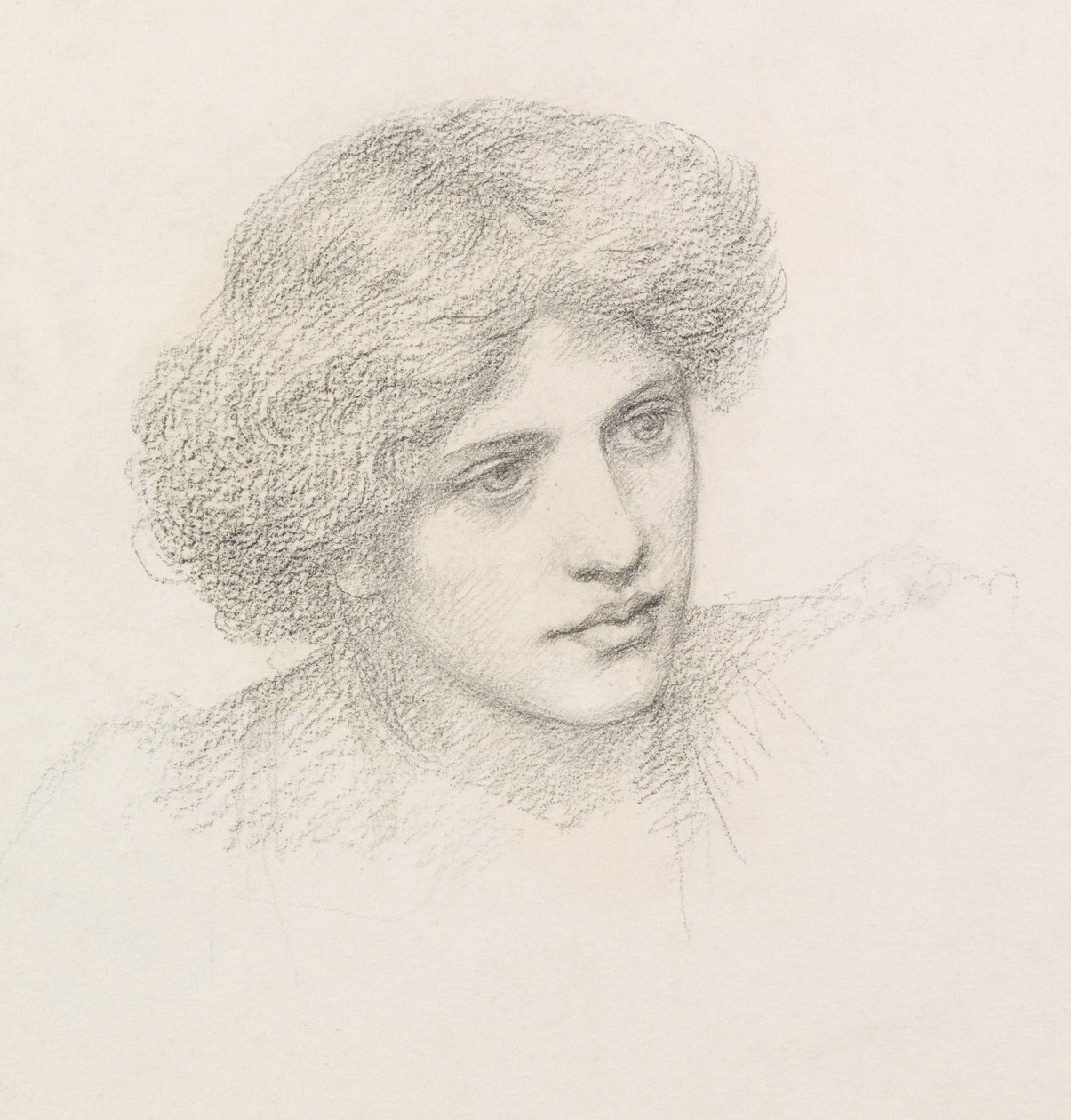 Head of a Man, muligvis Gaetano Meo (blyant) af Henry Holiday
