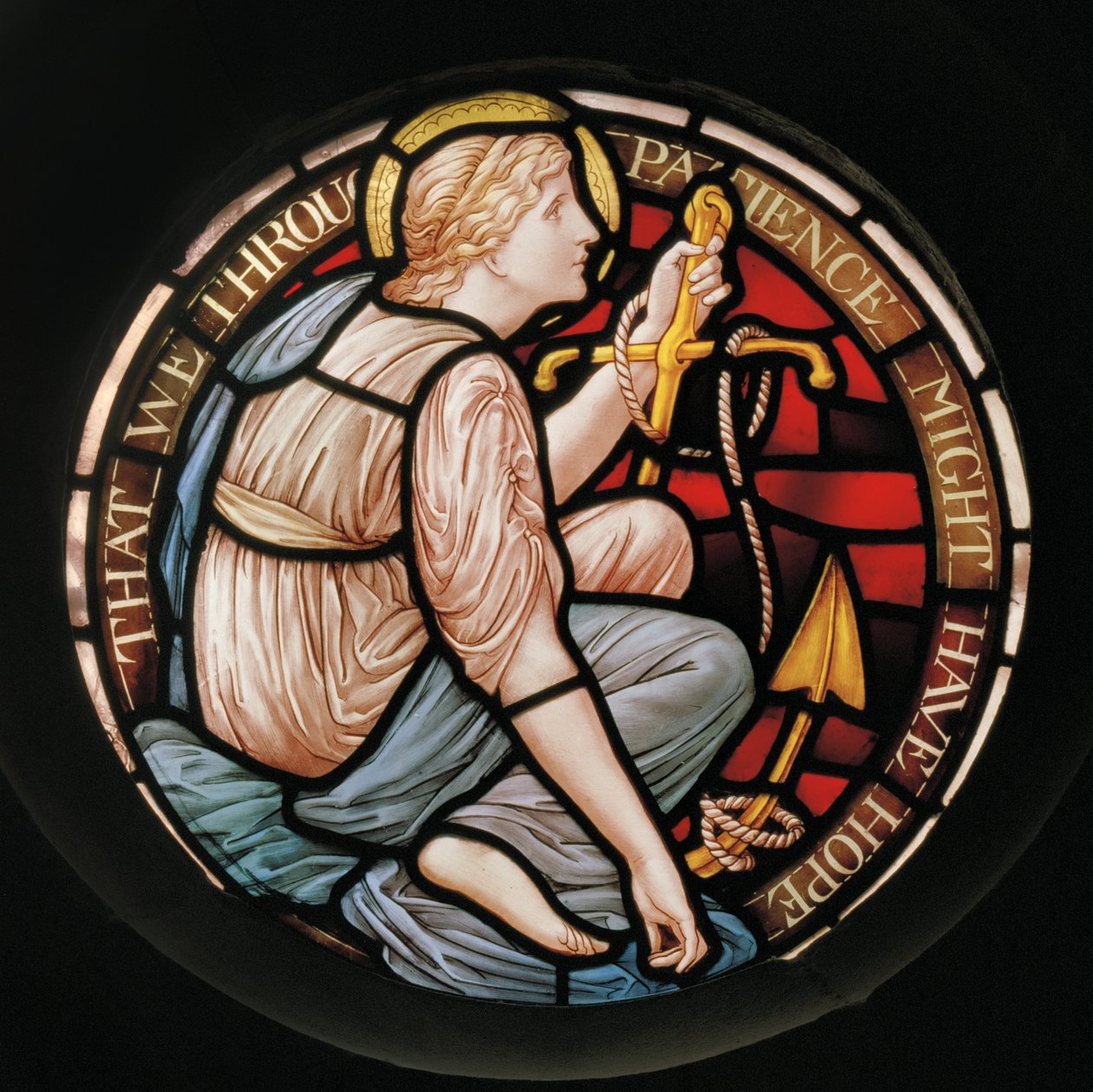 Hope, 1888 (farvet glas) af Henry Holiday
