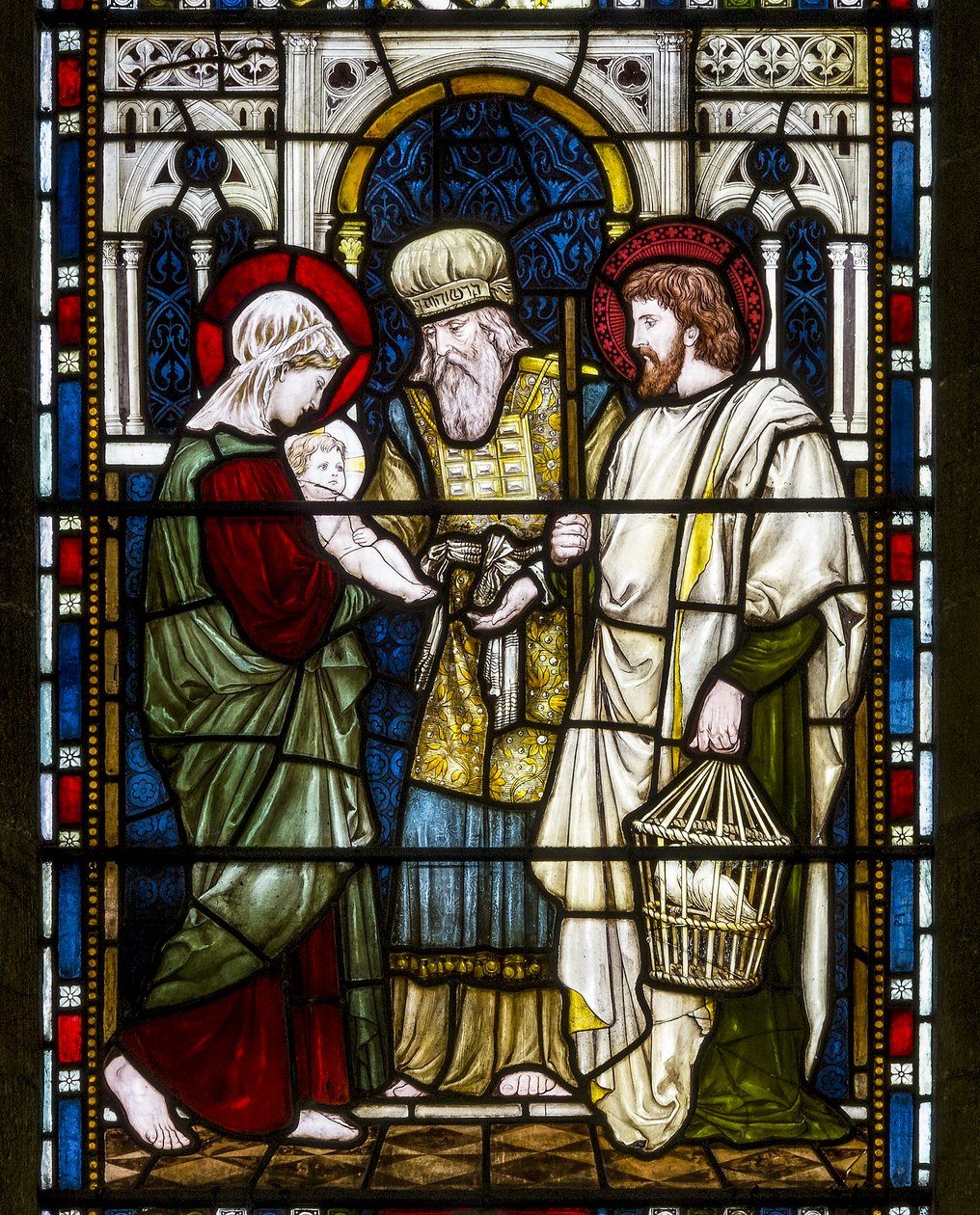 Kirkstall, St Stephen, Heaton Butler & Bayne, Henry Holiday, The Presentation, ca. 1870 af Henry Holiday