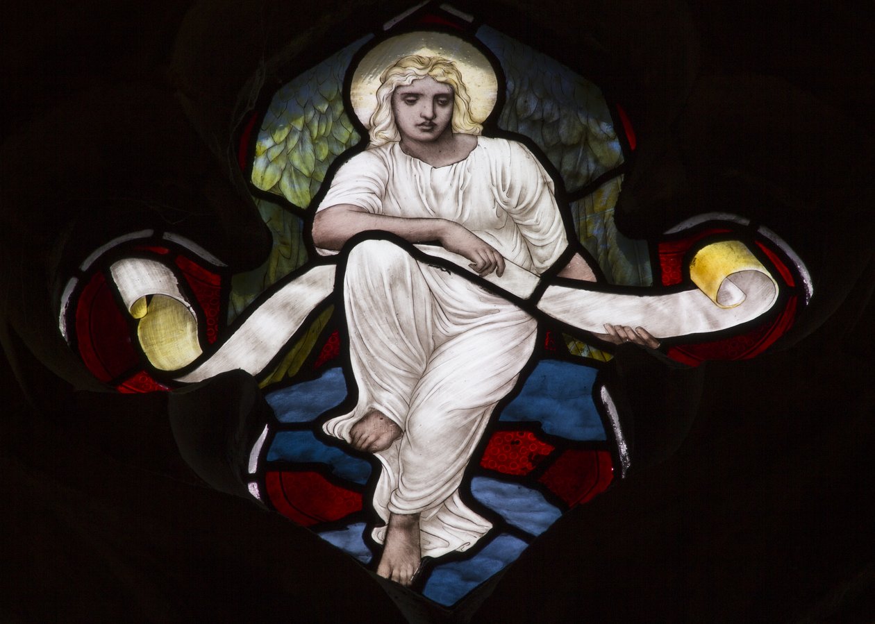 Quatrefoil Tracery Angel, 1882 (farvet glas) af Henry Holiday