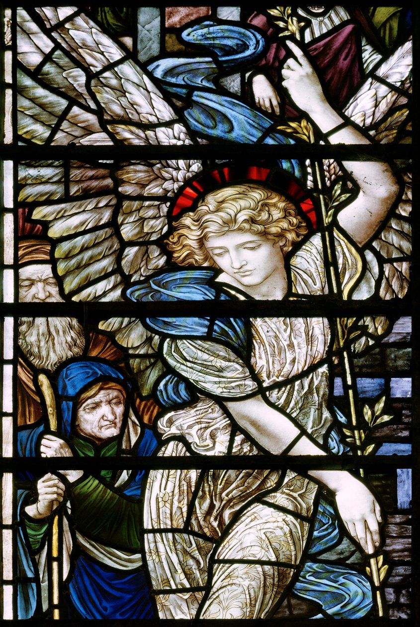 Romsey Abbey, James Powell & Sons, Henry Holiday, The Pool of Bethesda detalje, Angel, 1890 af Henry Holiday