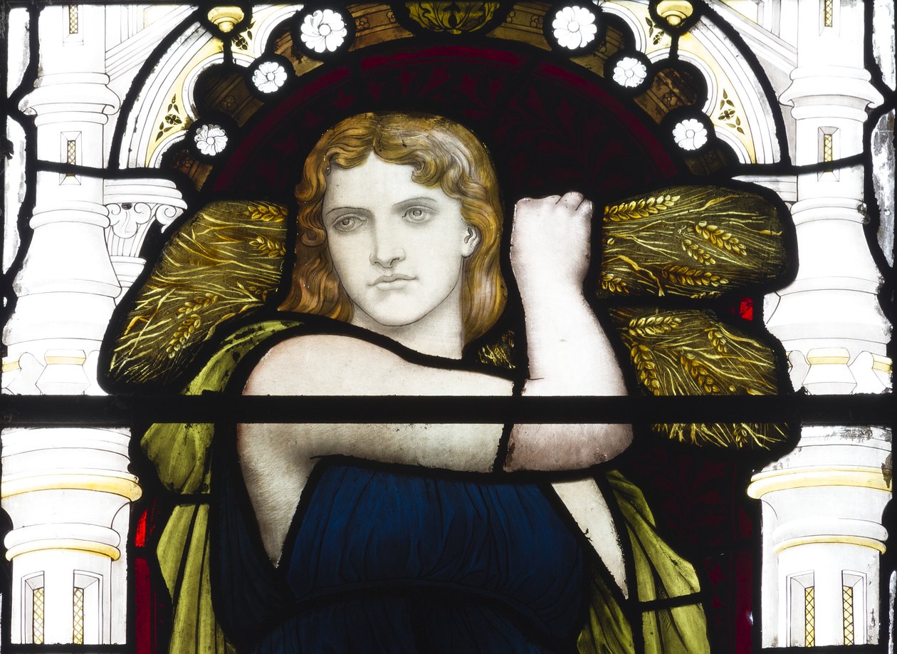 Ruth med majs, detalje, 1881-83 (farvet glas) af Henry Holiday