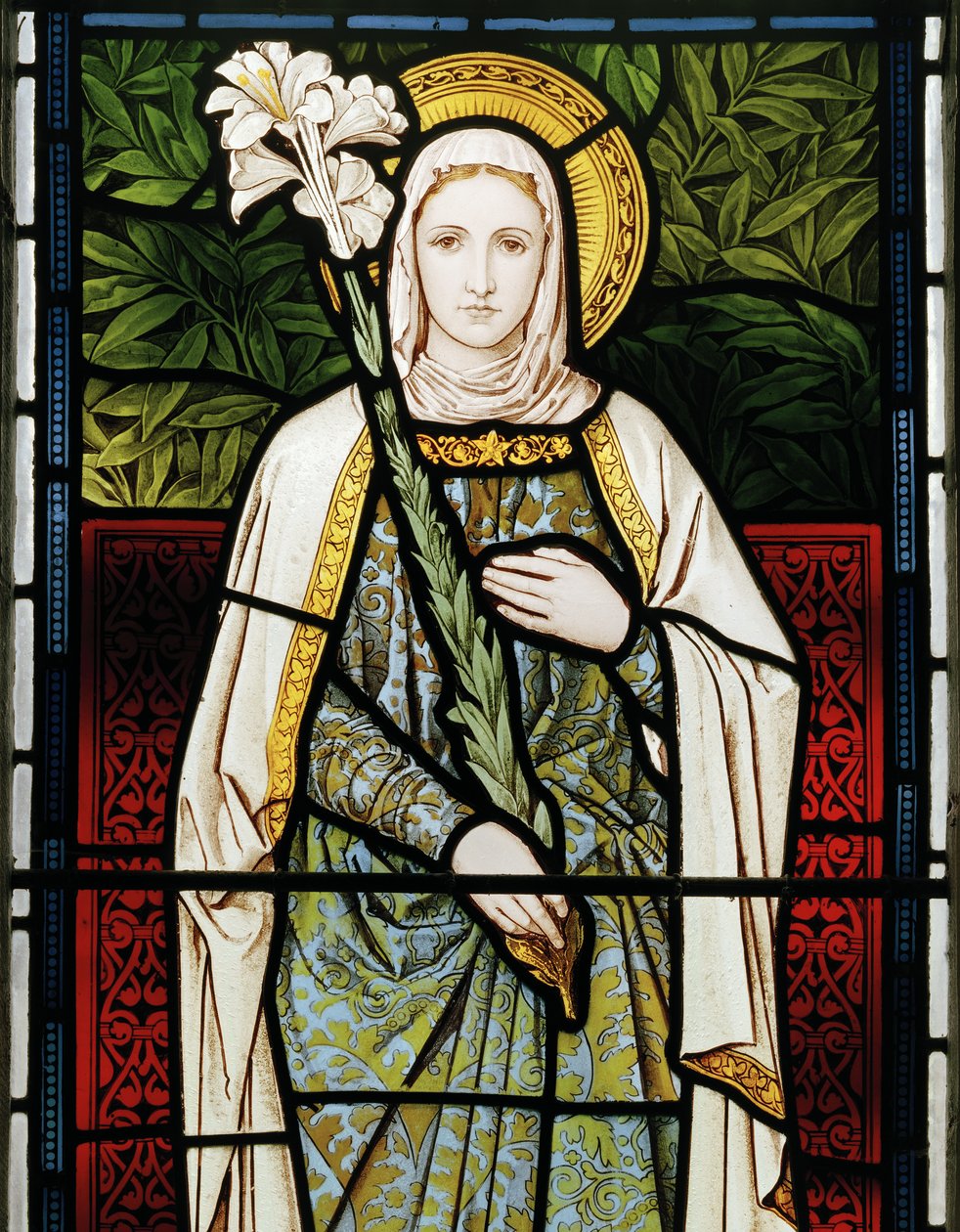 Jomfru Maria, 1873 (farvet glas) af Henry Holiday