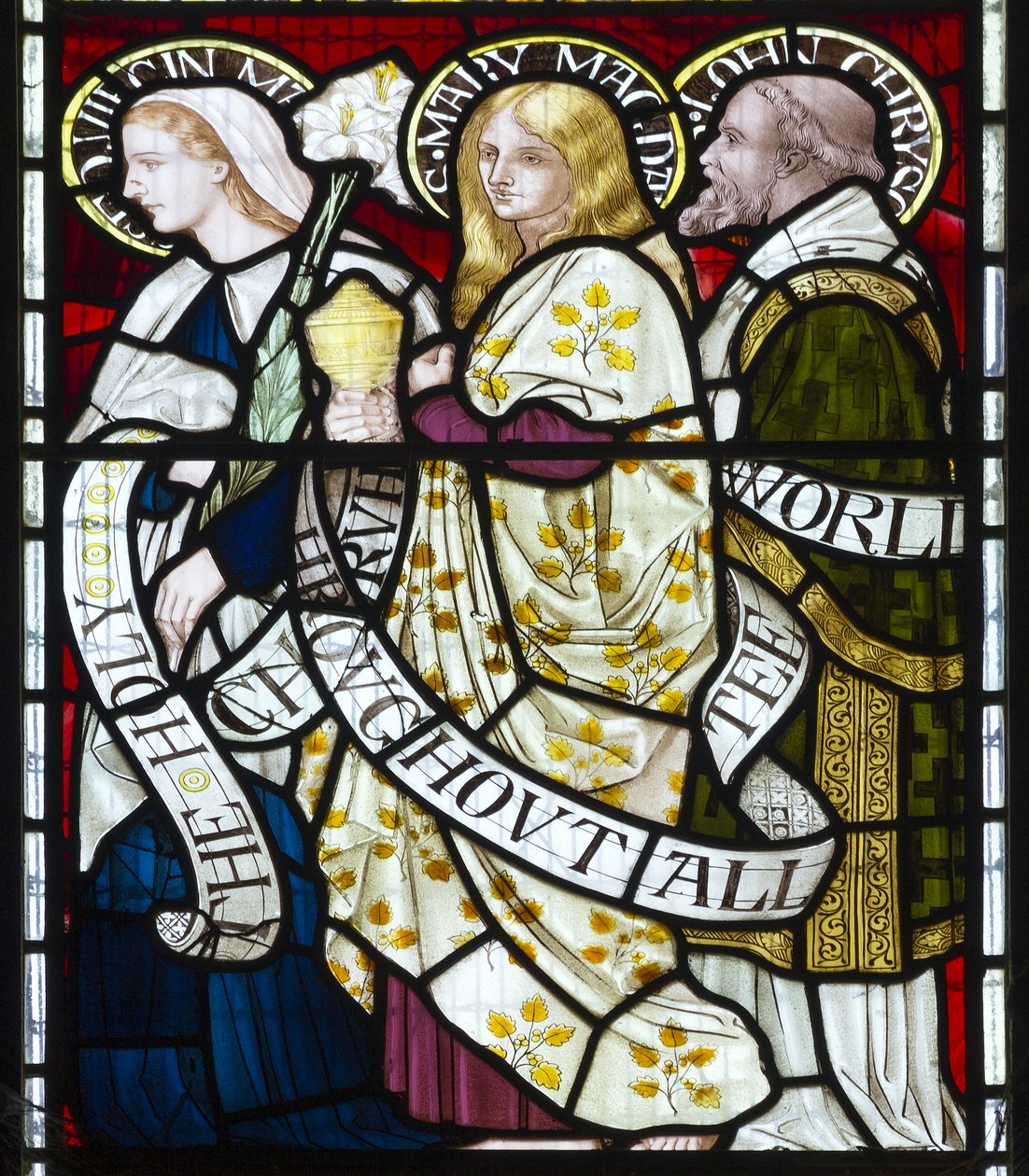 Jomfru Maria, Maria Magdalena, Sankt Johannes, ca. 1872 af Henry Holiday