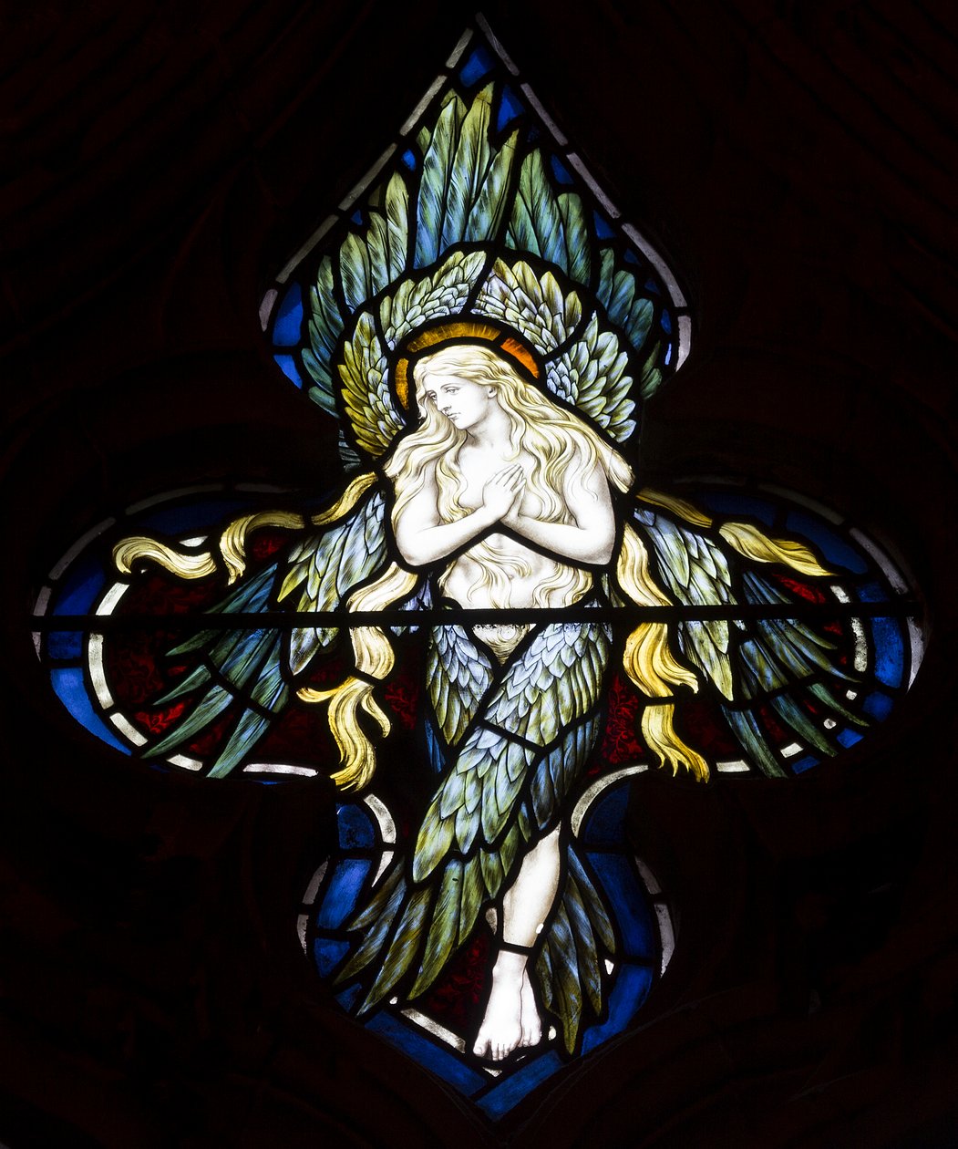 Tracery Angel, 1884 (farvet glas) af Henry Holiday