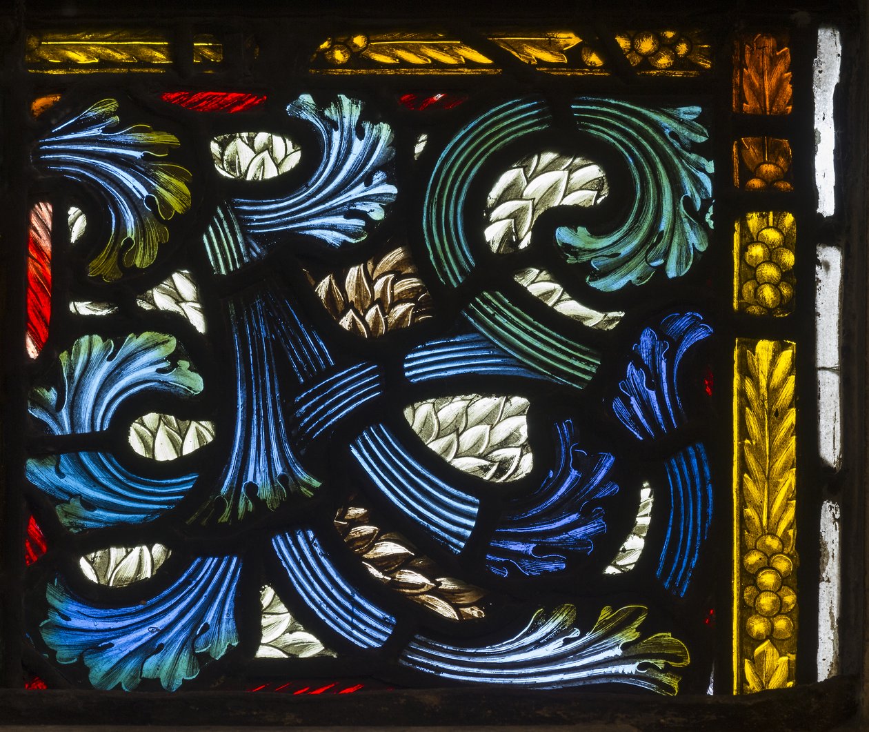 Westminster, St Margaret, James Powell & Sons, Henry Holiday, mønsterdetalje, 1883 af Henry Holiday
