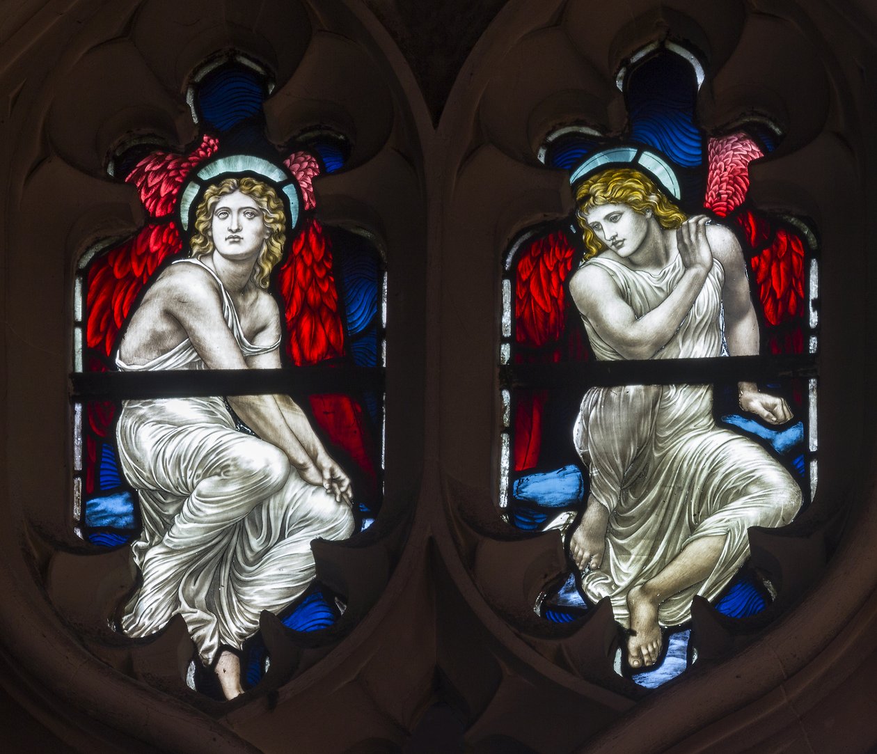 Westminster, St. Margaret, James Powell & Sons, Henry Holiday, Tracery Angels, 1883 af Henry Holiday