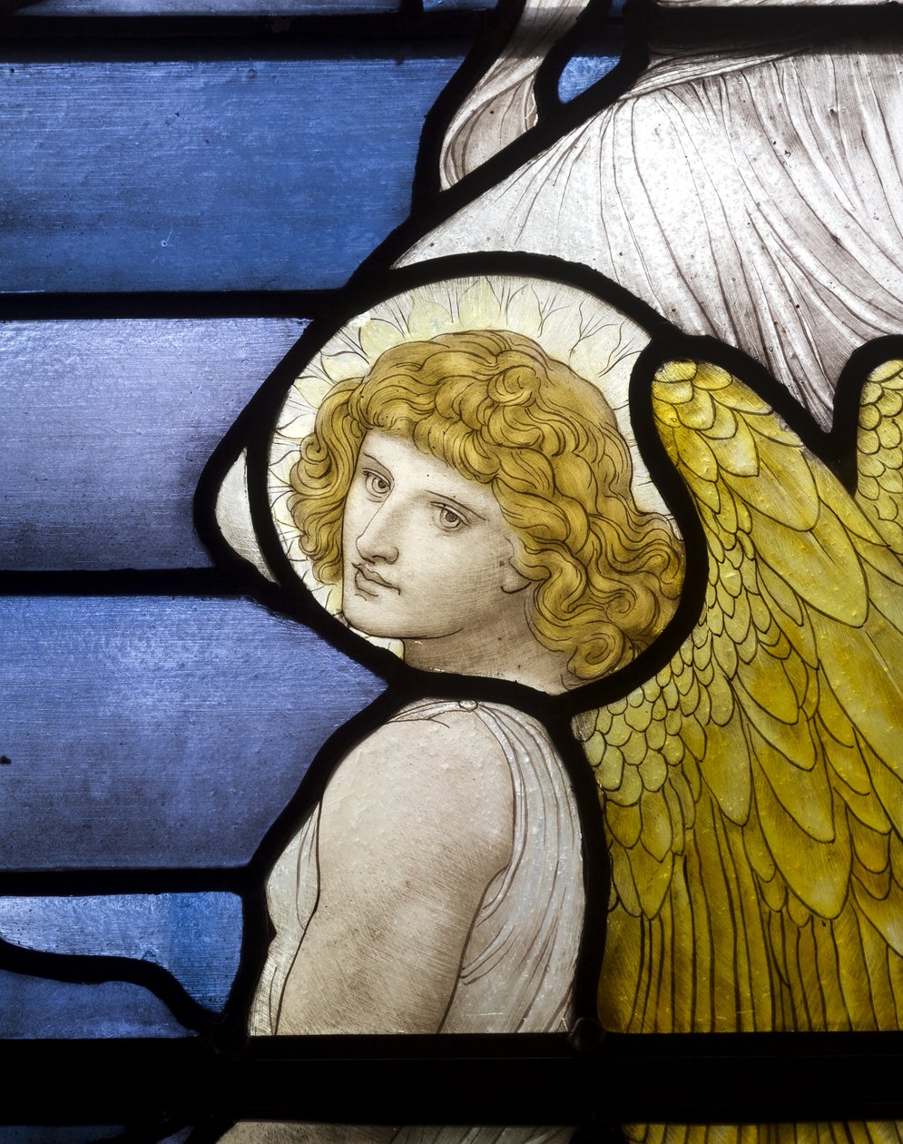 Wolsingham, St Mary & St Stephen, James Powell & Sons, Henry Holiday, Jacobs Ladder, engel detalje, 1881 af Henry Holiday