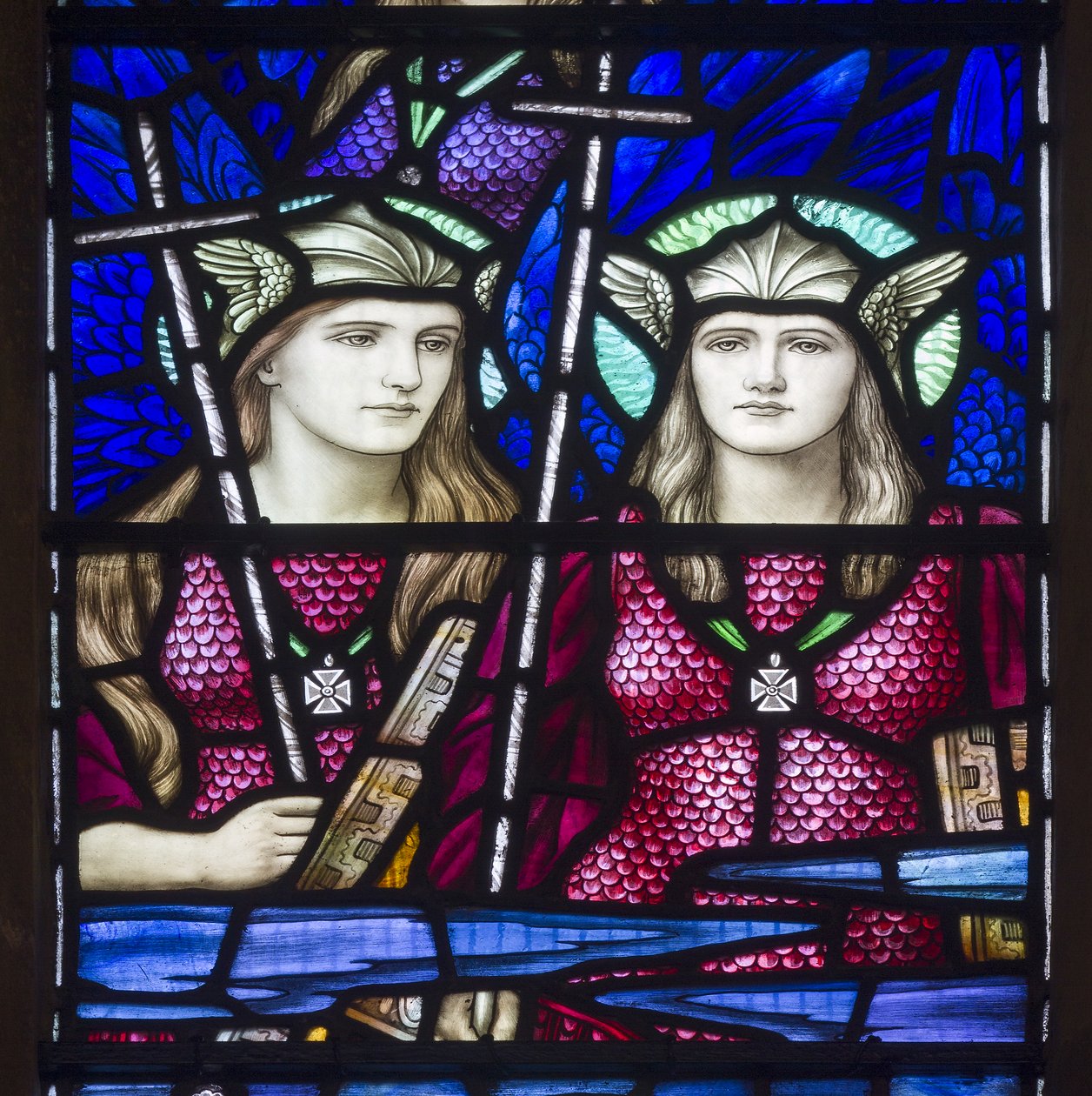 Yeovil, St John The Baptist, Lowndes & Drury, Henry Holiday, Angels In Heaven, 1917-18 af Henry Holiday