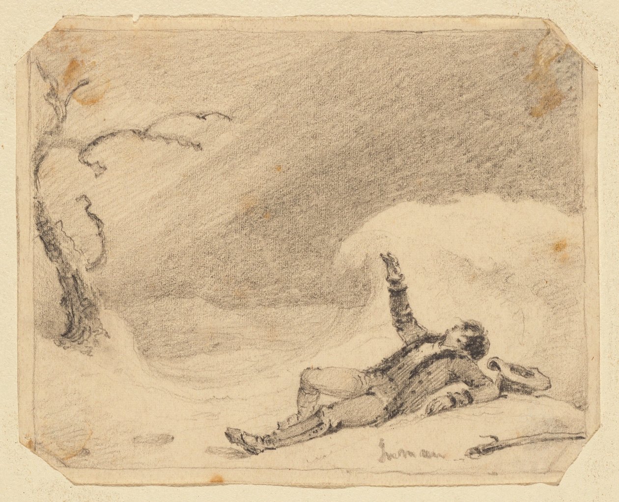 Mand i sne af Henry Inman