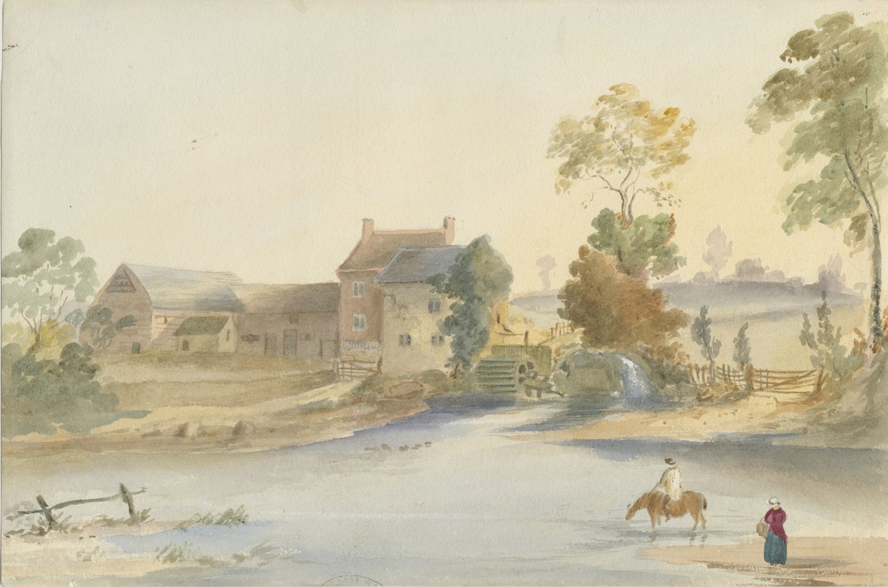 Seisdon Mill: vandfarvemaleri, nd [1844] af Henry James Noyes