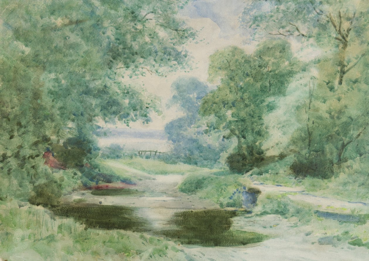 En Ford, ca. 1910 (akvarel på papir) af Henry John Sylvester Stannard