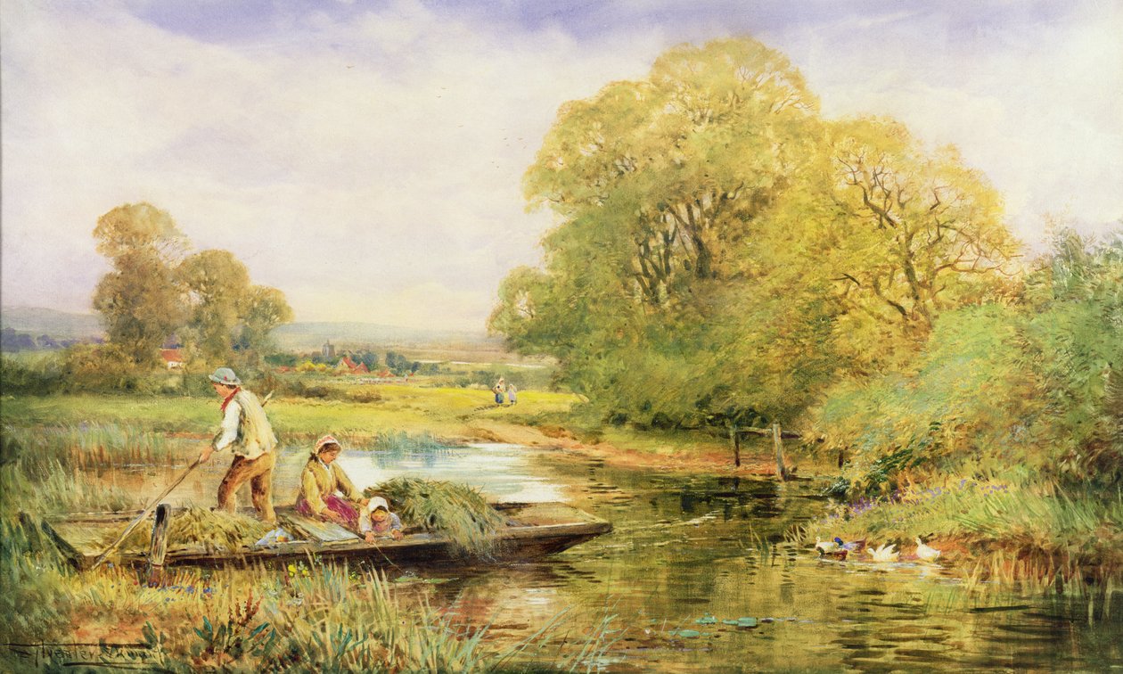 Færge på Avon (akvarel) af Henry John Sylvester Stannard