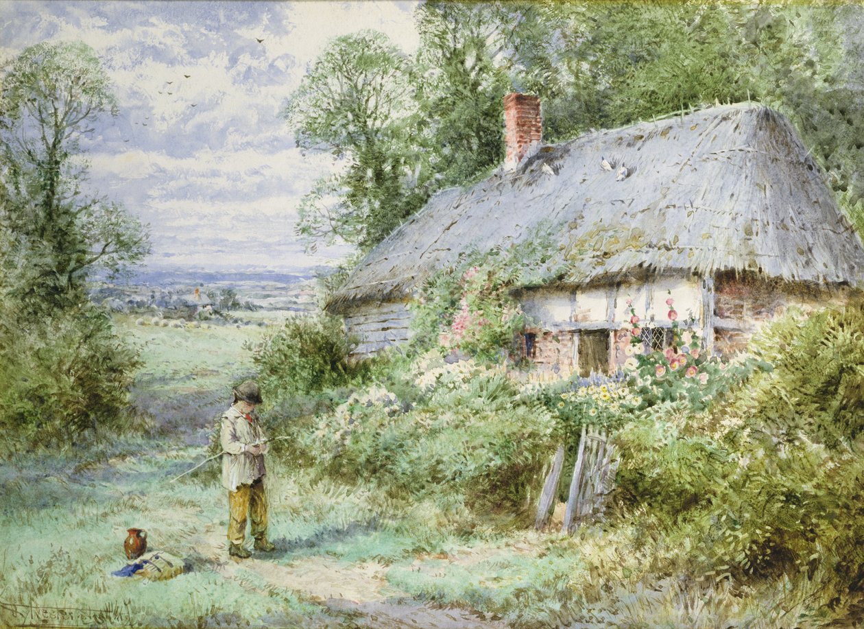 Hyrdedrengens hjem (akvarel) af Henry John Sylvester Stannard