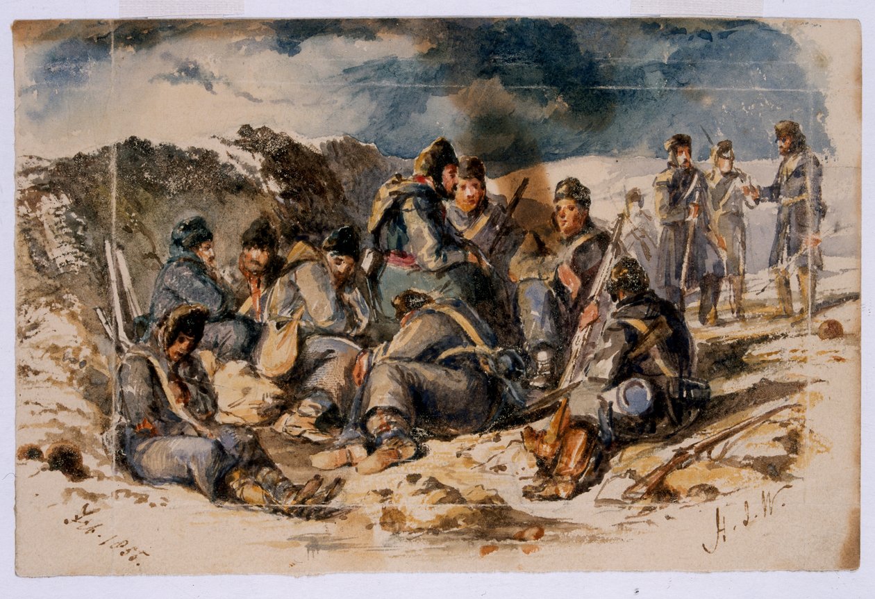 Nattescene, Sevastopol, 1855 af Henry John Wilkinson