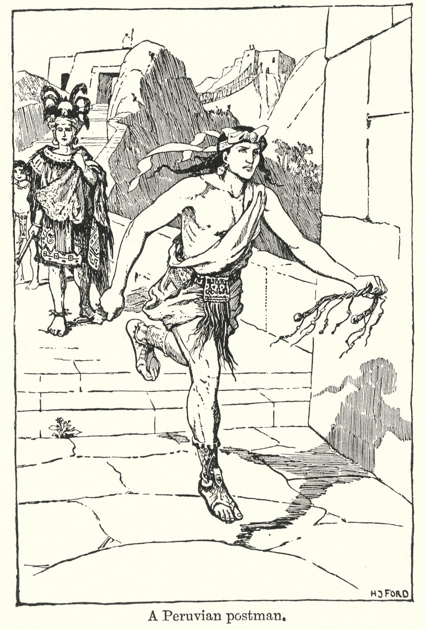 Et peruviansk postbud (litografi) af Henry Justice Ford