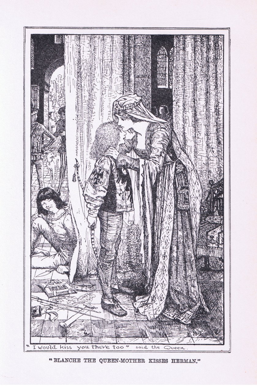 Dronningemoderen Blanche kysser Herman, 1912 af Henry Justice Ford