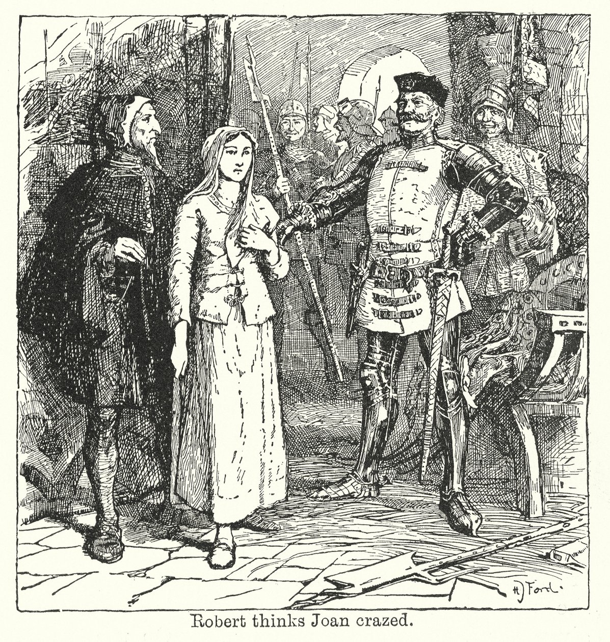 Robert tror, at Joan er skør (litografi) af Henry Justice Ford