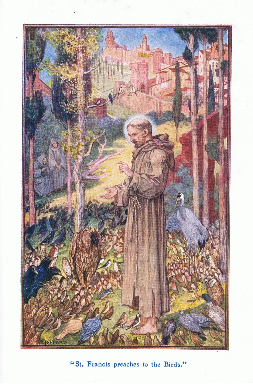 Frans prædiker for fuglene, 1912 af Henry Justice Ford