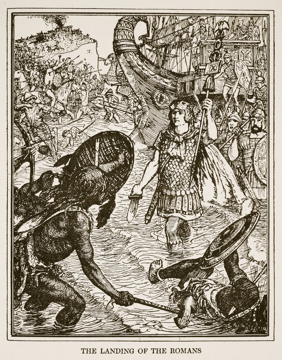 The Landing of the Romans, illustration fra 
