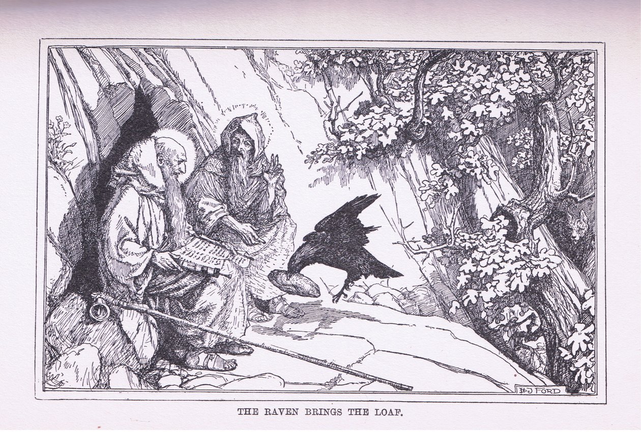 Ravnen bringer brødet, 1912 af Henry Justice Ford