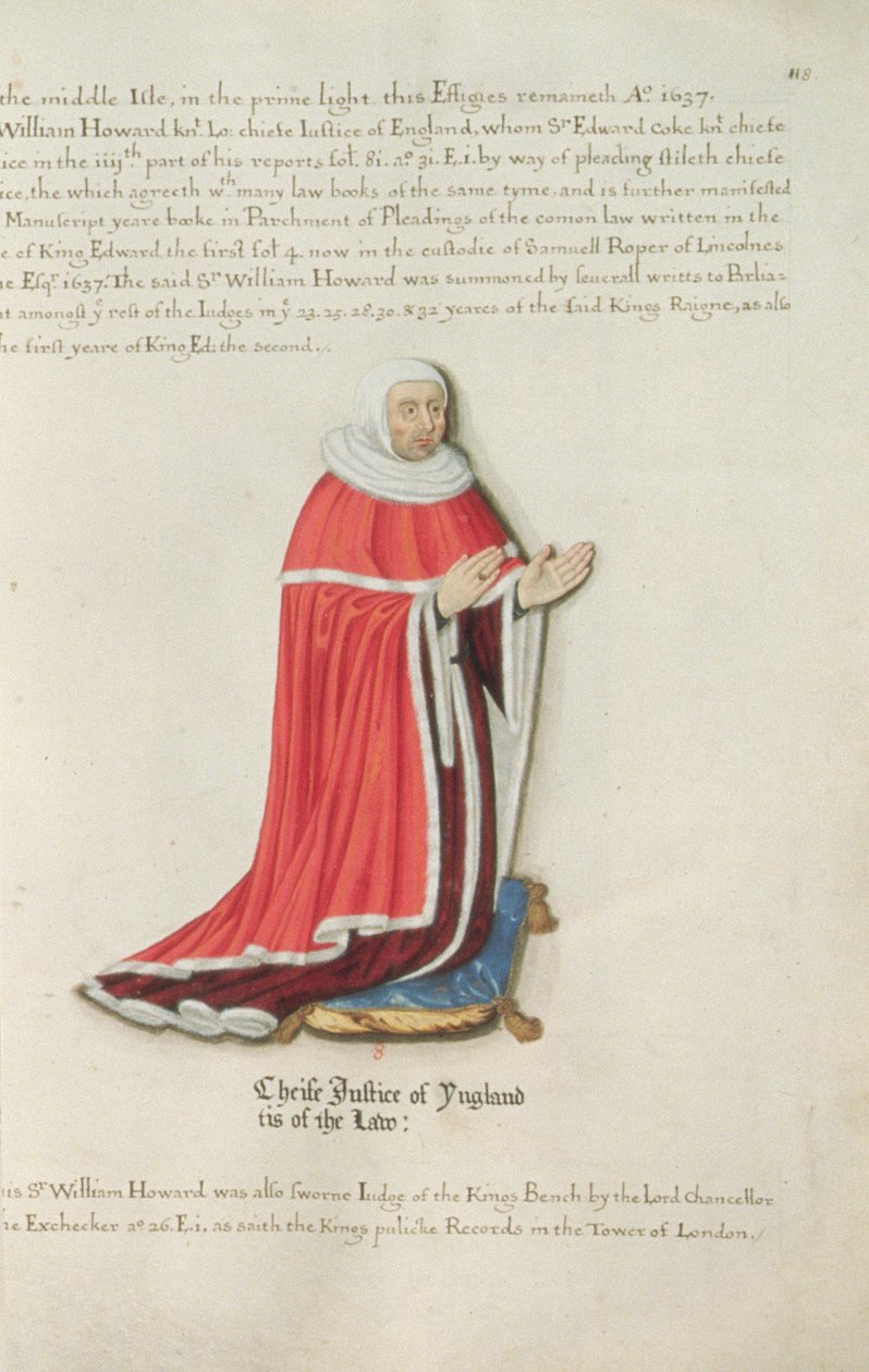Sir William Howard (d.1308) (blæk og bladguld på vellum) af Henry Lilly