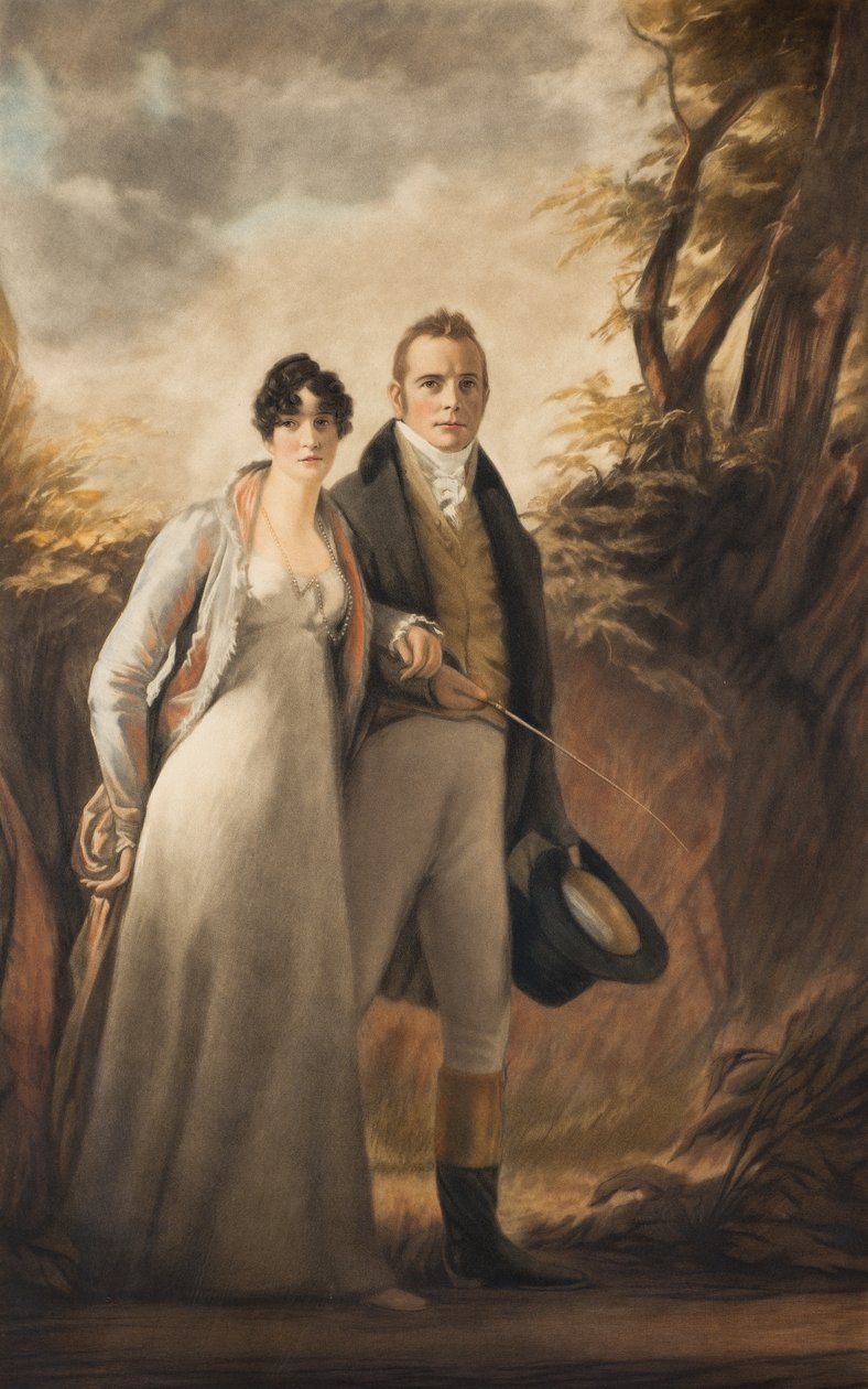 Hr og fru Campbell af Kailzie (mezzotint) af Henry Macbeth Raeburn