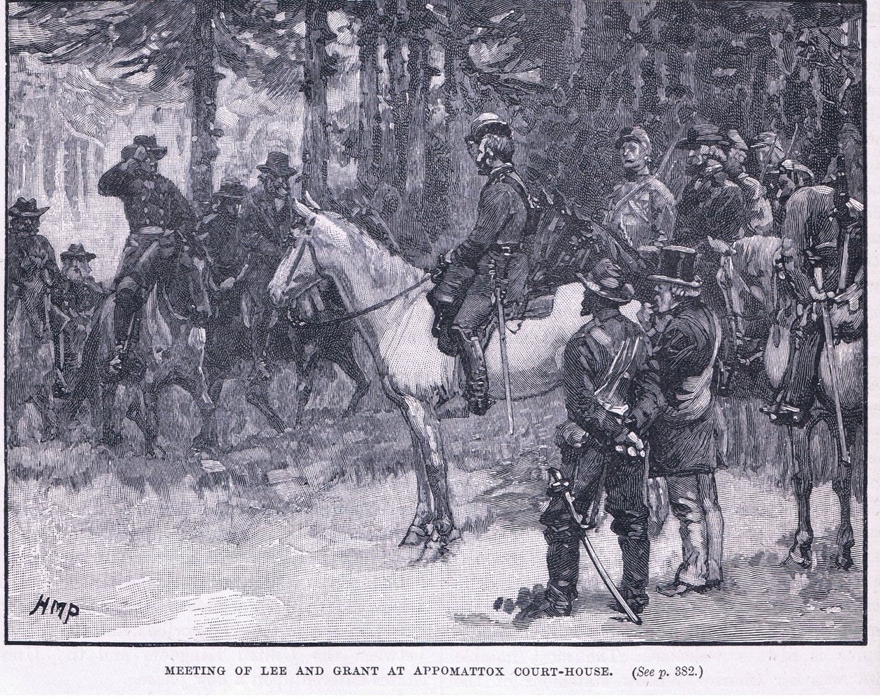 Møde mellem Lee og Grant i Appomattox Court House 1865 AD af Henry Marriott Paget