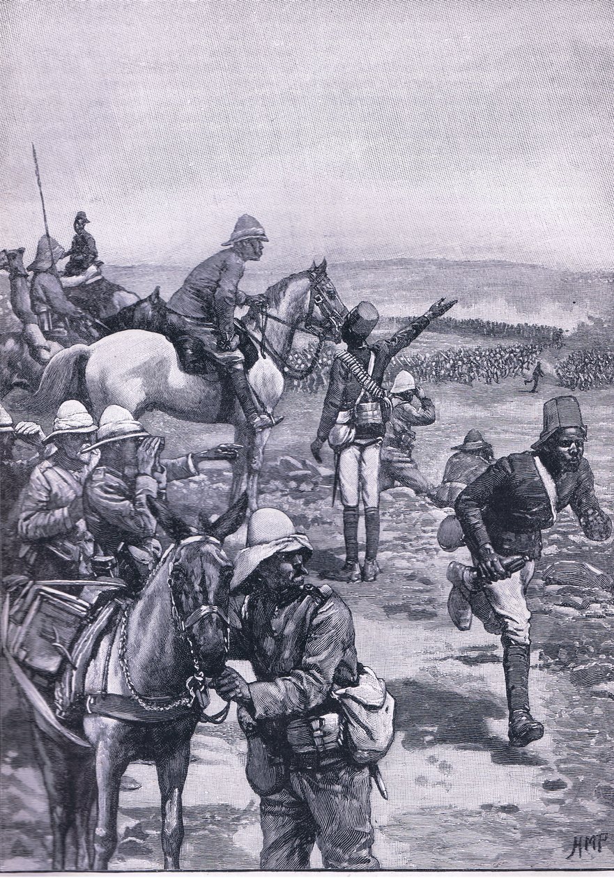 Slaget ved Omdurman: MacDonalds Brigade afviser Dervish-angrebet, illustration fra Cassells History of England, 1900-tallet af Henry Marriott Paget