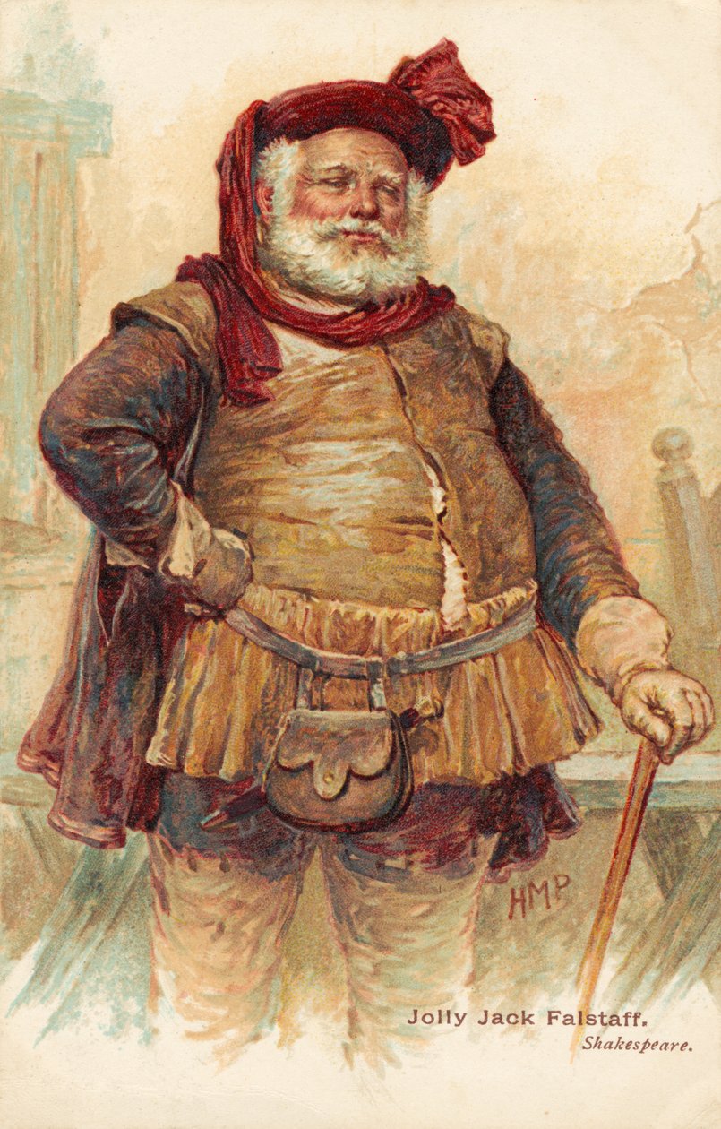 William Shakespeares komiske figur Sir John Falstaff (print) af Henry Marriott Paget