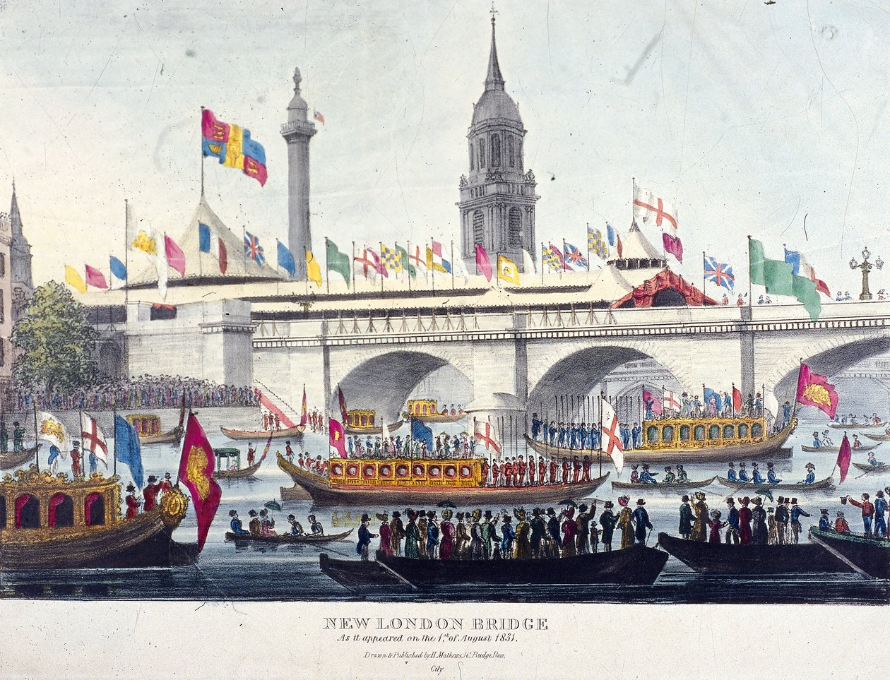 London Bridge ny, London, 1831 af Henry Matthews