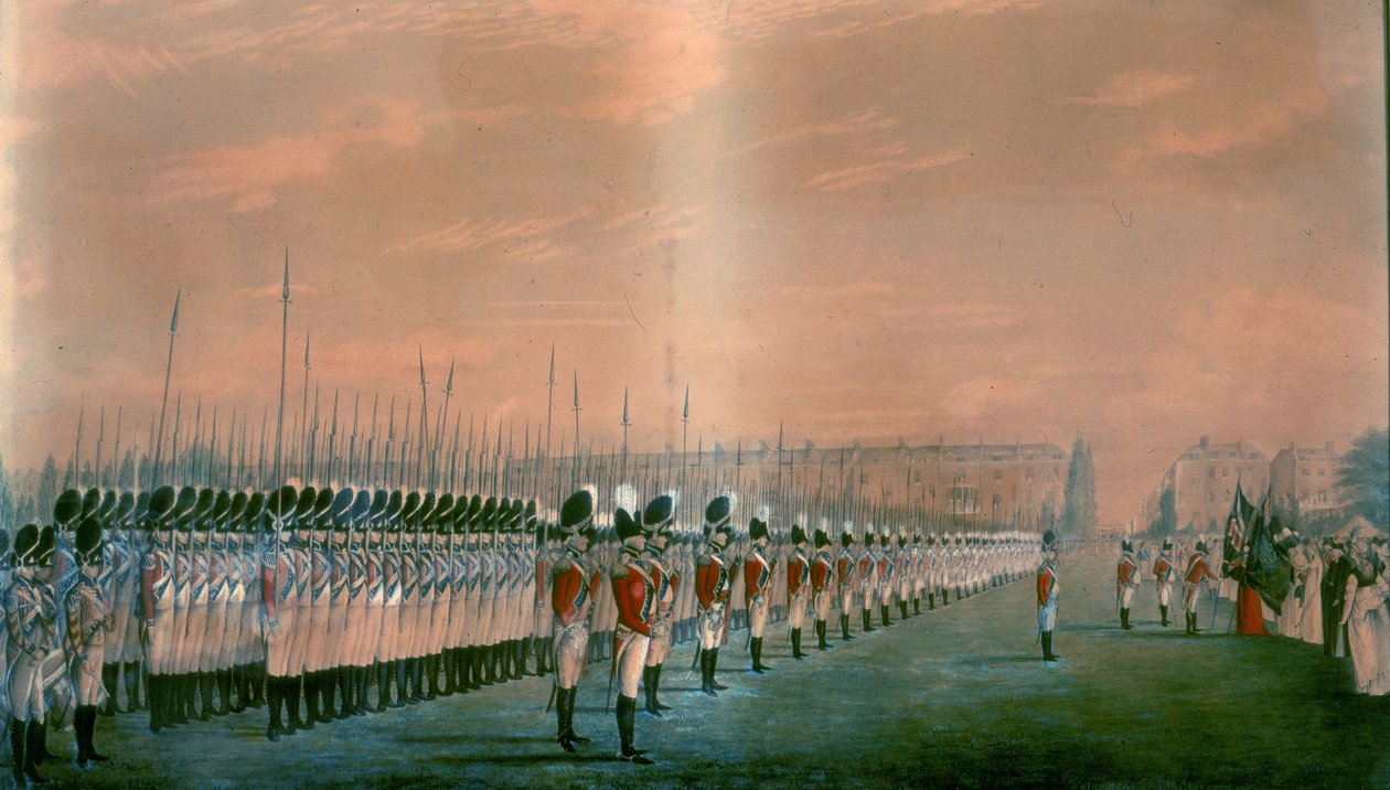 Præsentation af farver til det andet regiment af Royal East India Volunteers på Lord