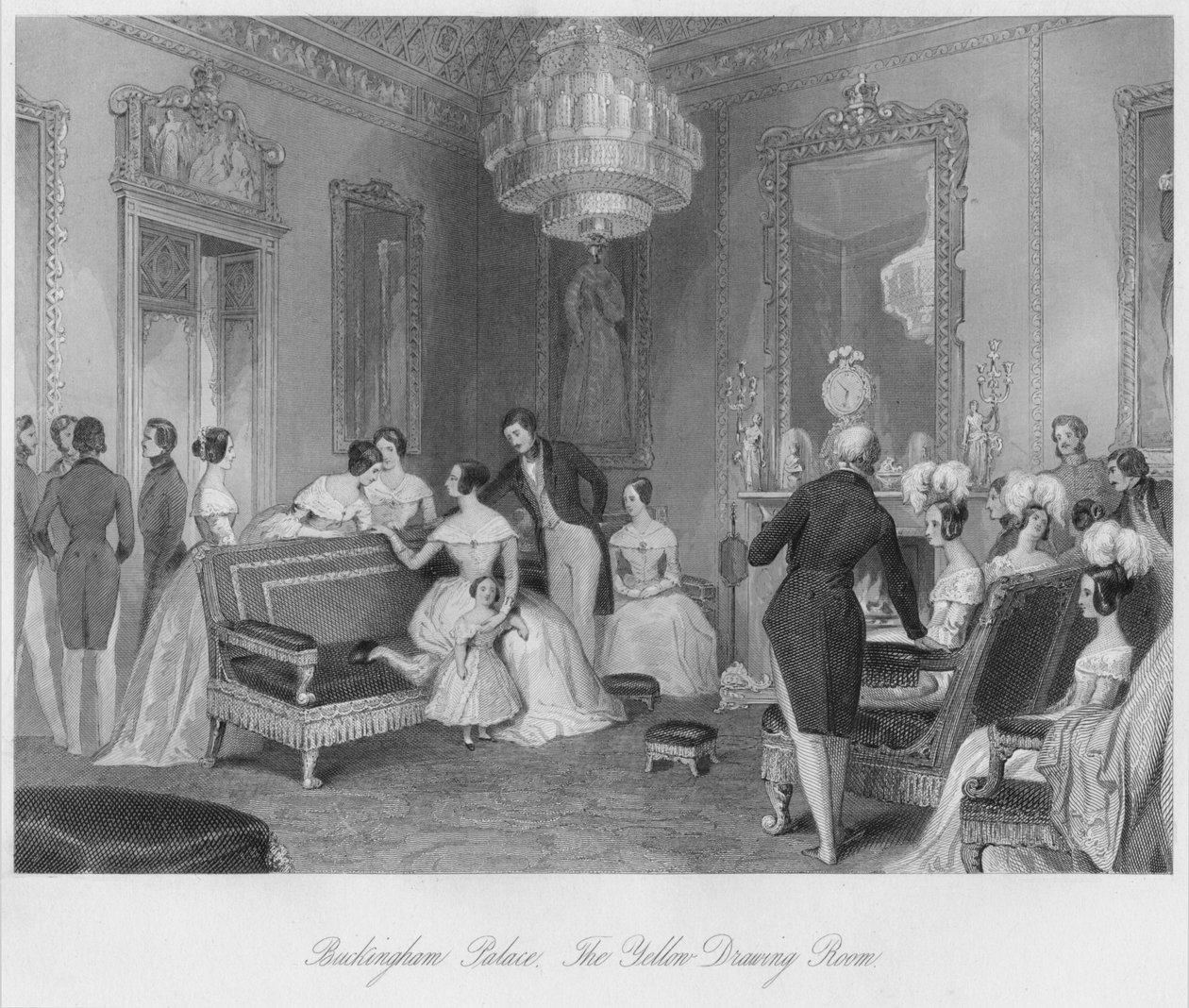 Buckingham Palace. Den gule tegnestue, c1841 af Henry Melville