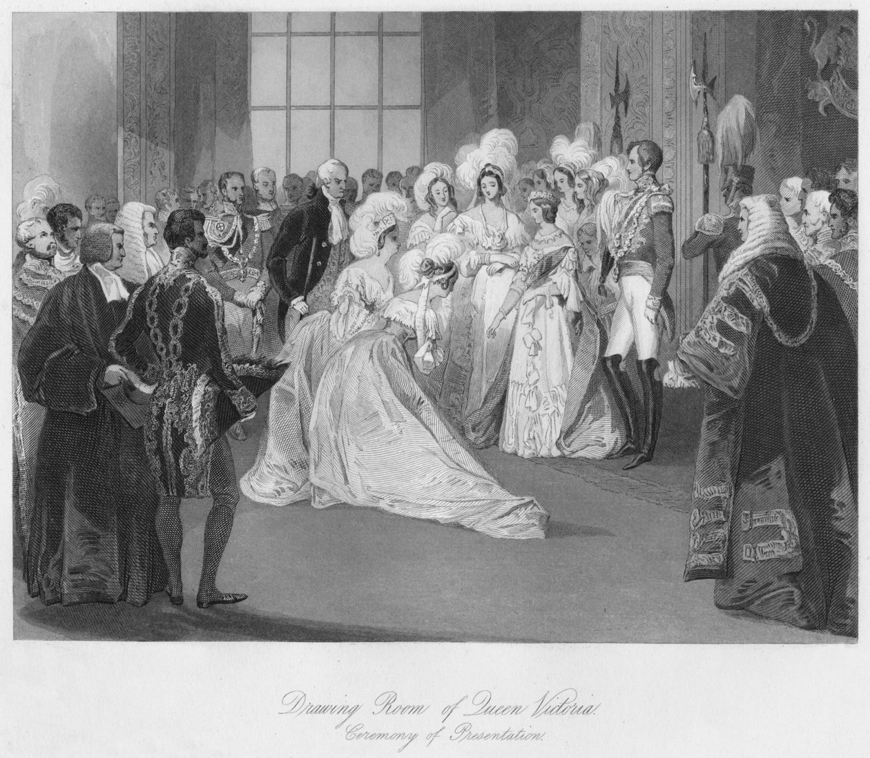 Dronning Victorias tegnestue. Præsentationsceremoni, c1841 af Henry Melville