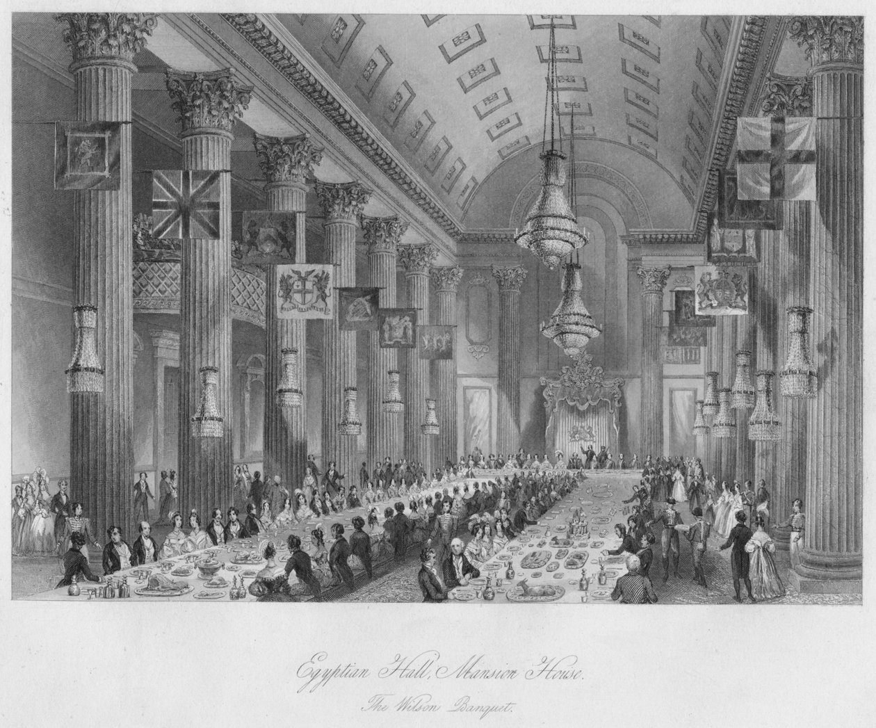 Egyptian Hall, Mansion House: The Wilson Banquet, c1841 af Henry Melville