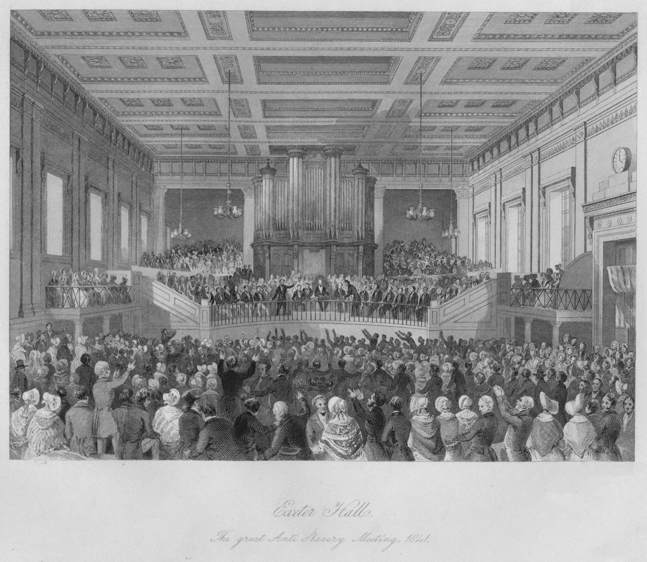 Exeter Hall. Det store anti-slaverimøde, 1841, c1841 af Henry Melville