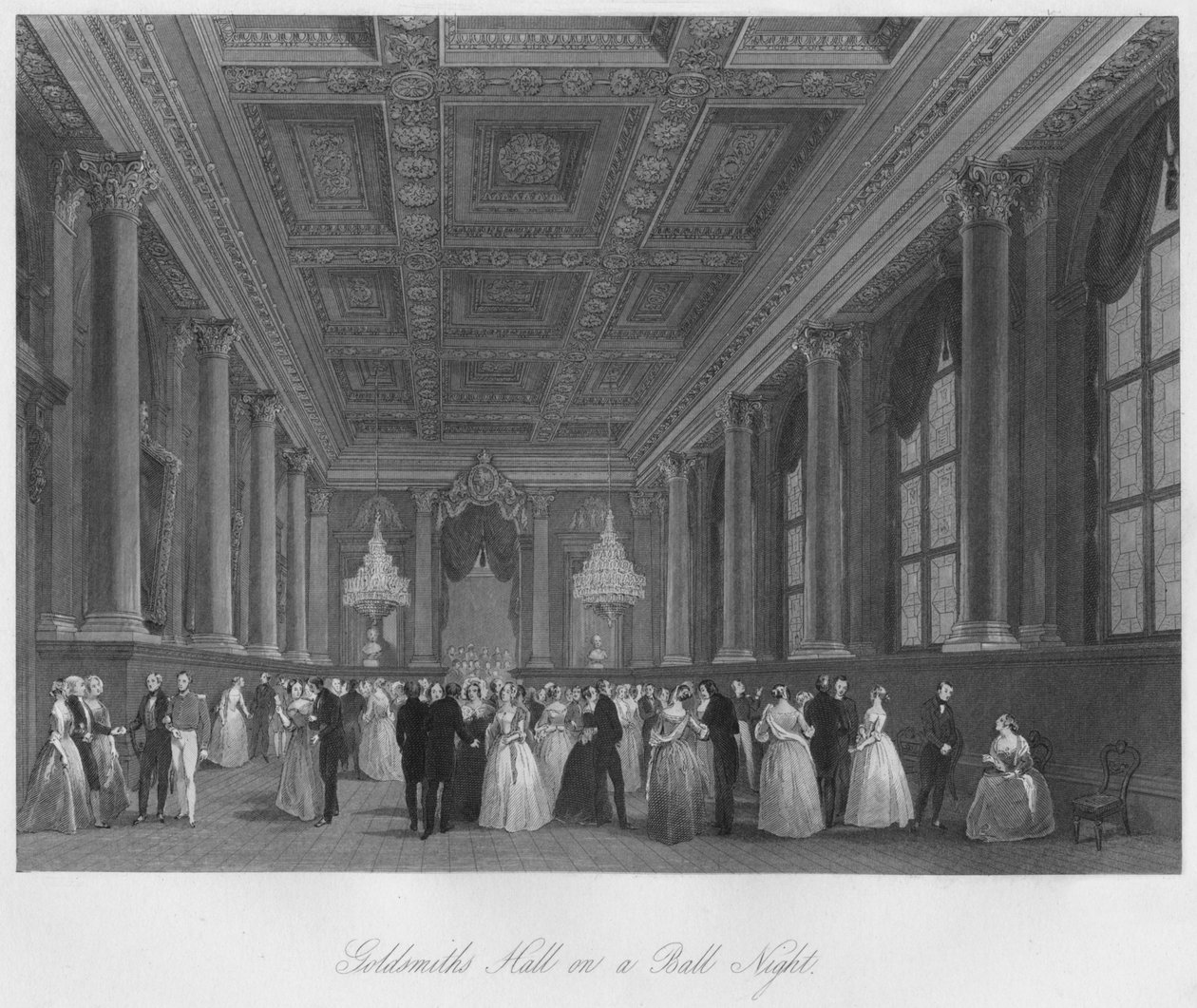 Goldsmiths Hall on a Ball Night, c1841 af Henry Melville