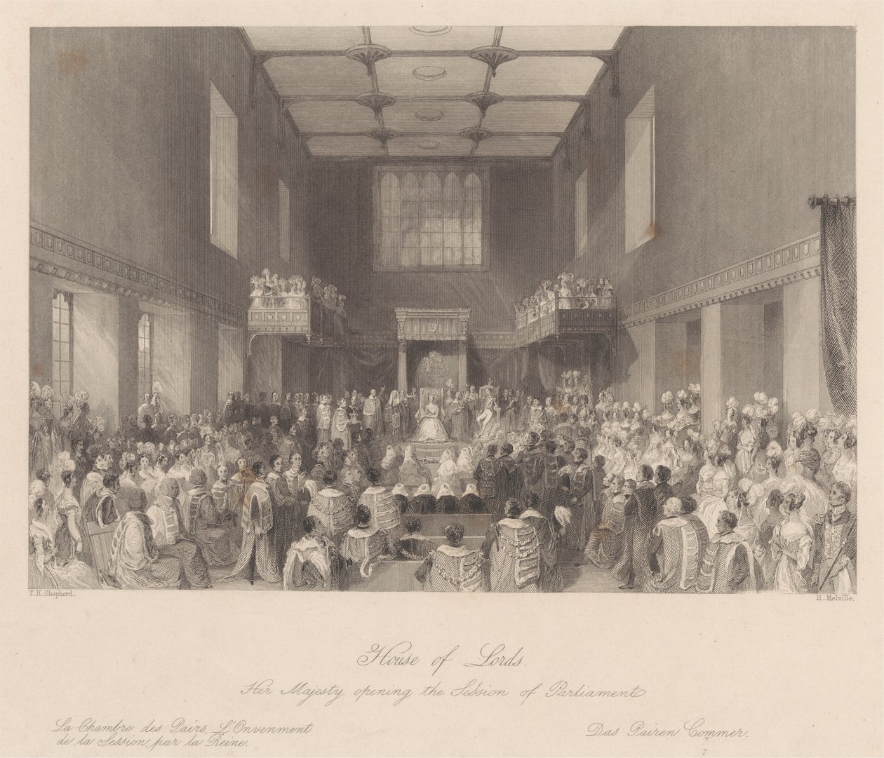 Hendes Majestæt åbner parlamentets session af Henry Melville