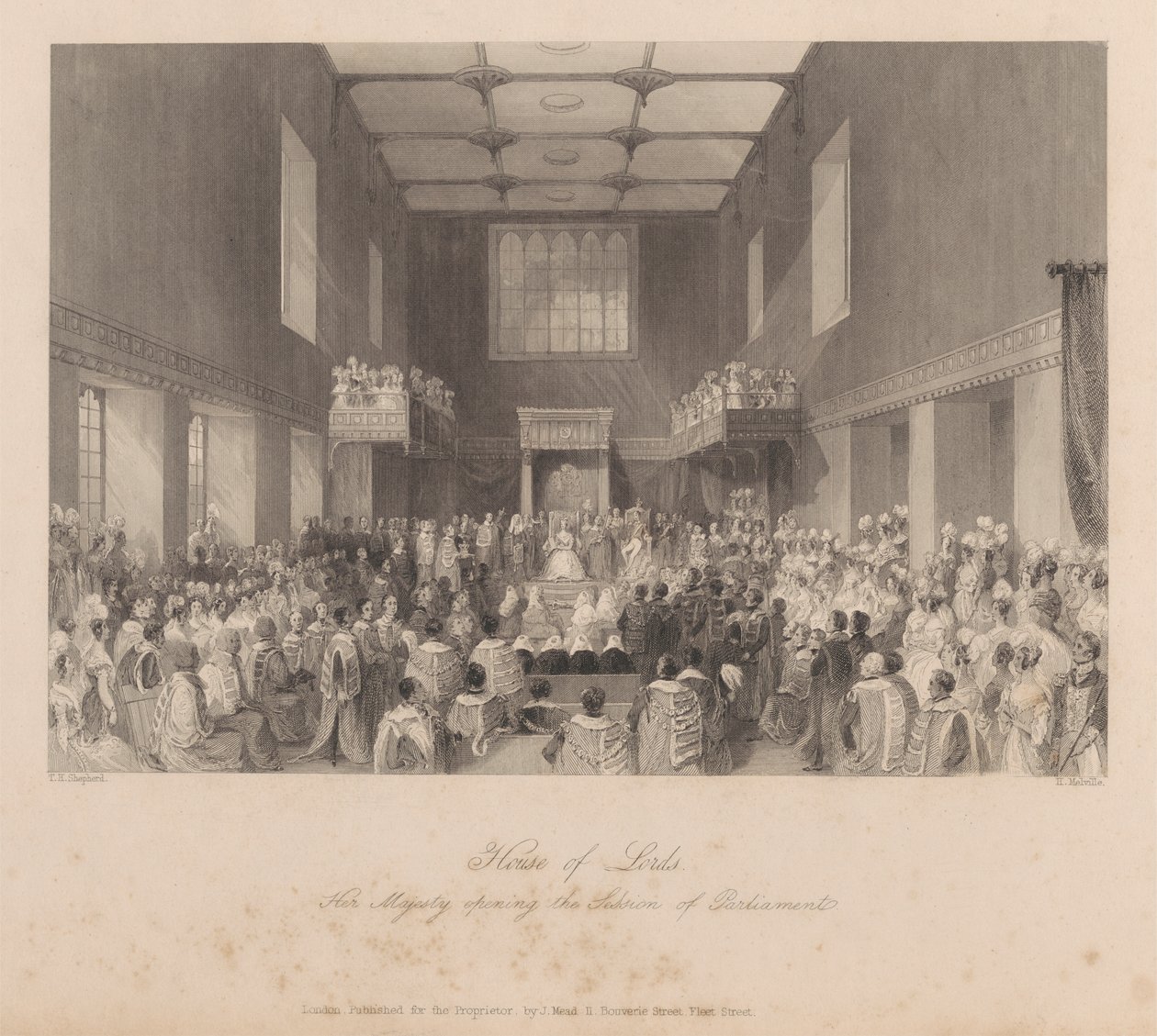 Hendes Majestæt åbner parlamentets session af Henry Melville