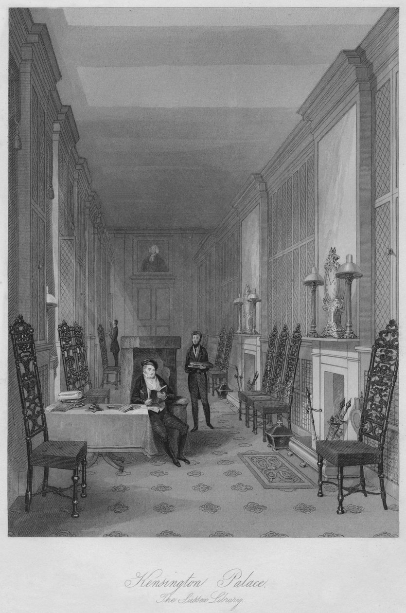 Kensington Palace. The Sussex Library, c1841 af Henry Melville
