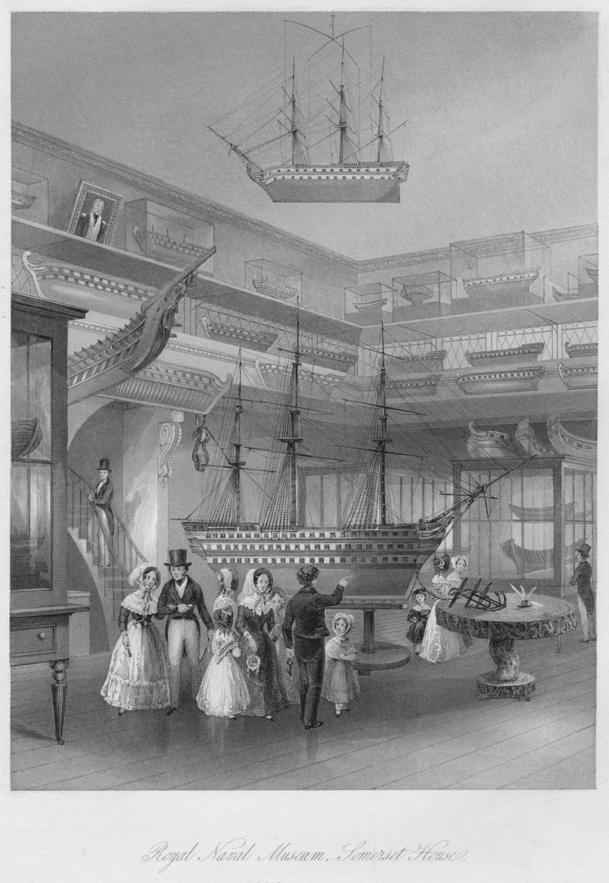 Royal Naval Museum, Somerset House, c1841 af Henry Melville